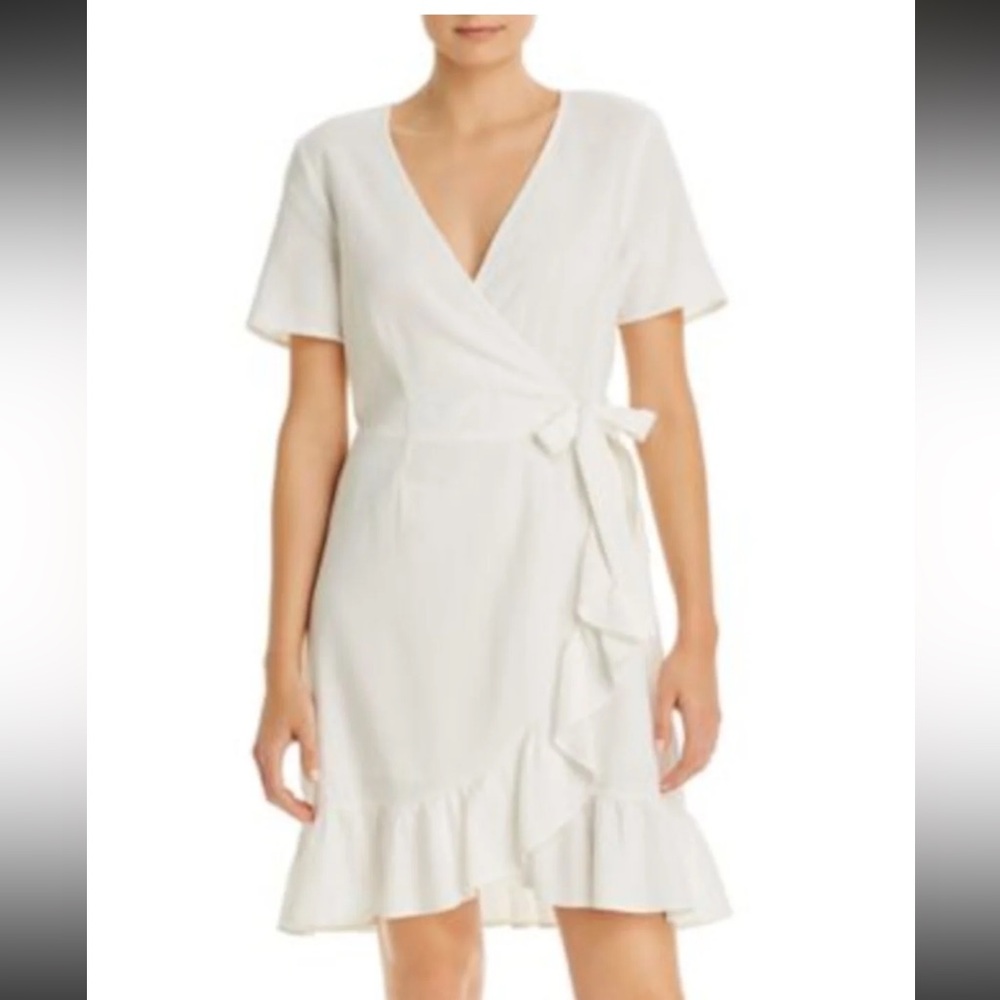 Vero Moda White Ruffle Wrap Dress
